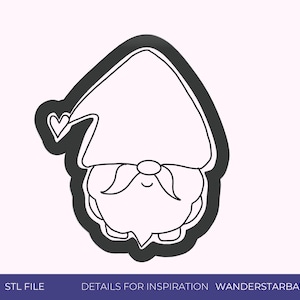 STL file - Gnome Cookie Cutter, Valentine’s Day, 3d printer STL file, Digital Cookie Cutter, Downloadable Cookie Cutter,