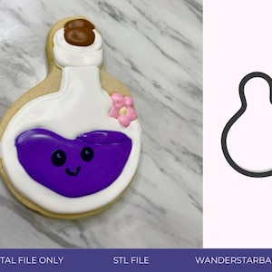 STL file - Potion Cutter, Halloween, 3d printer STL file, Digital Cookie Cutter, Downloadable Cookie Cutter, digital baking