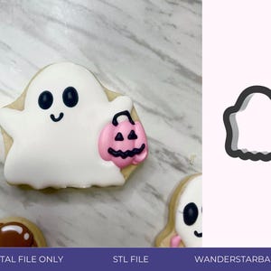 Pumpkin Ghost Cookie Cutter STL File – Halloween Baking (Digital Download)
