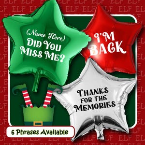 Elf Balloon  |  Christmas Elf Balloon  |  Personalized Elf Balloon  |  Kid Balloon  |  Christmas Balloon