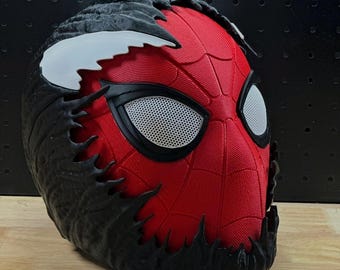 Venomized Spiderman 3D Printed Helmet – Display Prop or Wearable