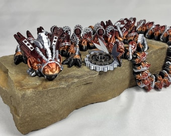 3D Printed Steampunk Articulated Dragon Collectible