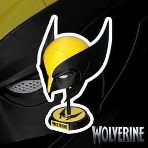 Wolverine Inspired 3D Printed Helmet | Yellow & Black Comic Style Cosplay Mask | Superhero Prop Replica
