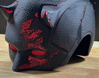 Casco de Daredevil Born Again Temporada 2 (Ensamblaje magnético) – Máscara impresa en 3D para usar – Casco para cosplay