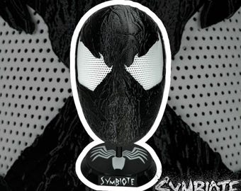 Casco de Spider-Man con simbionte impreso en 3D: máscara de cosplay, coleccionable