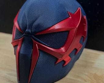 Spider-Man 2099 Helmet Cosplay Mask – Miguel O’Hara Mask – Wearable Magnetic 3D Printed Helmet – Adult Size 23-24”