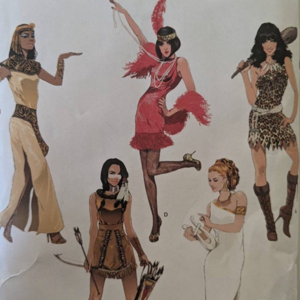 SIMPLICITY 1770 UNCUT Size 12 14 16 18 20 Costumes Cleopatra Warrior Goddess Cavewoman Flapper Cosplay Halloween Pattern