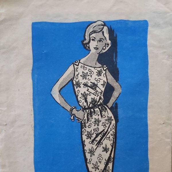 ANNE ADAMS 4835 Size 18 Bust 38 Mail Order Dress Sleeveless Sheath Dress Buttons Bateau Neckline Vintage 1960's Pattern