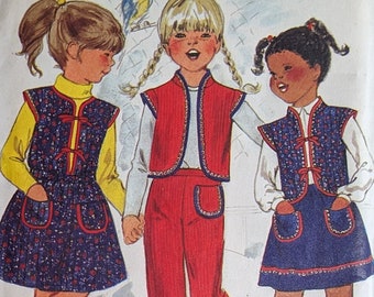 BUTTERICK 3367 UNCUT Size Large 6X Children's Kids Girl's Vest Jumper Skirt Pants Vintage 1980's Pattern