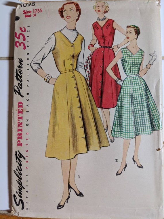Vintage Pattern Warehouse, vintage sewing patterns, vintage fashion,  crafts, fashion - Vintage Advance #9054 Misses' One-Piece Princess Dress,  Sun Dress Size 12