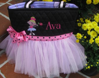 Personalized Tutu Bag with Little Ballerina