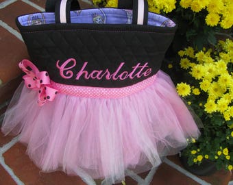 Personalized Pink Ballet Tutu Tote Bag