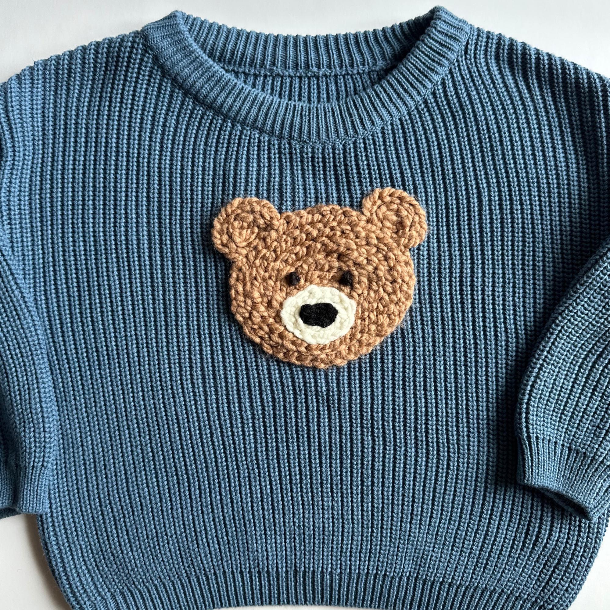 Teddy Bear Short Sleeve Sweater Top with Scalloped Detailing main image 1
