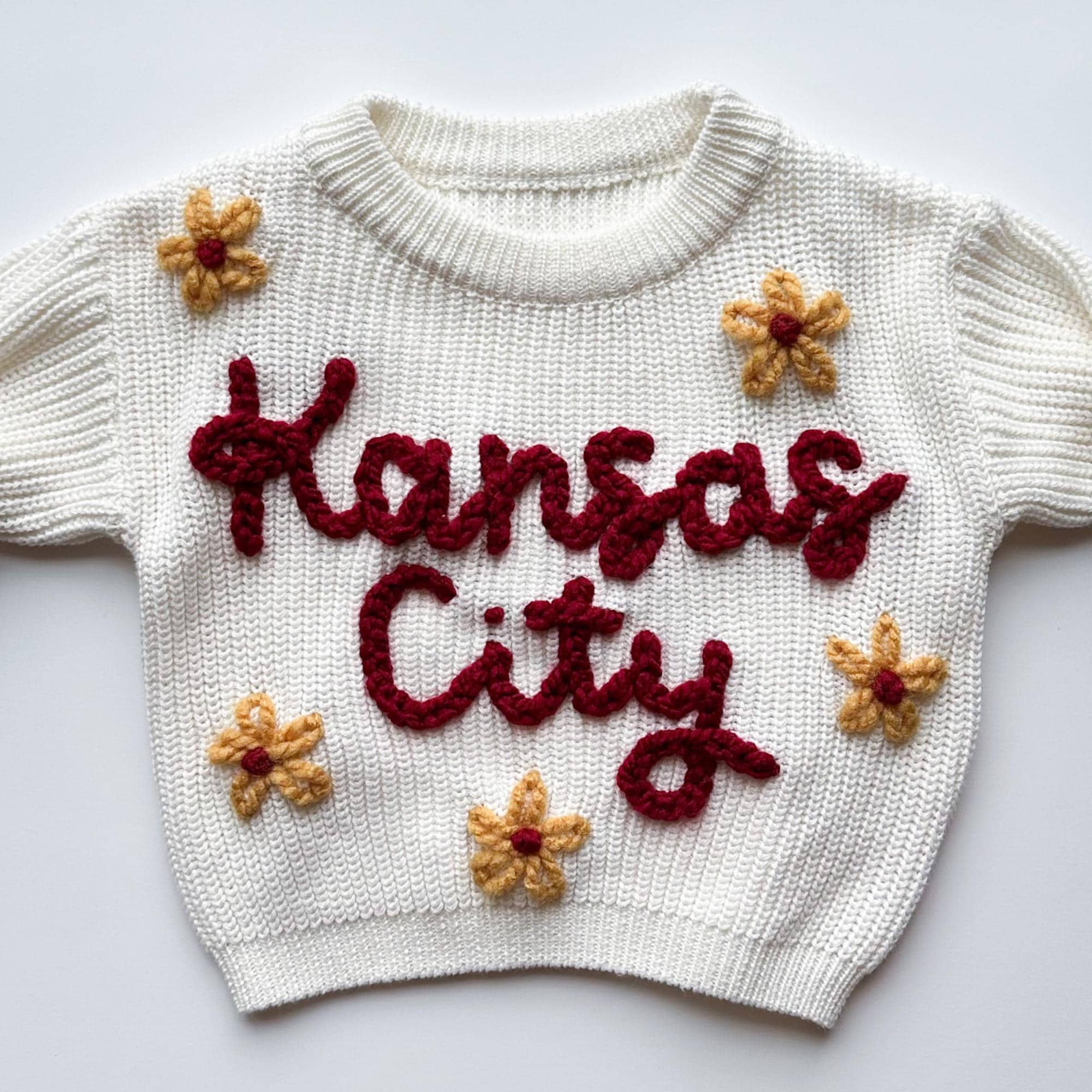 Kansas City Chiefs Baby Sweater | Hand Embroidered Chiefs Toddler Sweater | Custom Chiefs Knit Sweater | Chiefs Baby Shower Gift