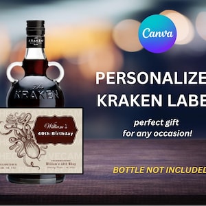 Personalized Kraken Rum Label  (Digital Download)