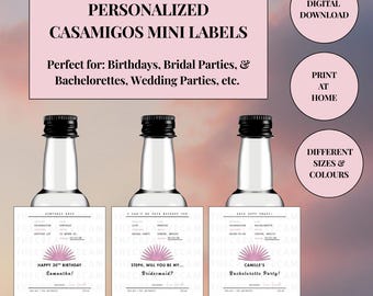 Personalisierte Casamigos Tequila Mini Flaschenetiketten