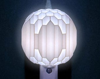 Luz noturna LED SPHERE com plugue: brilho ambiente com sensor automático