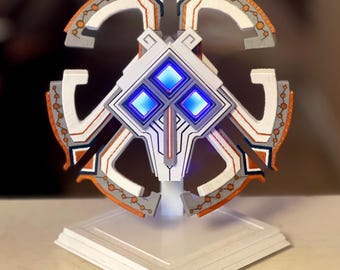 Réplica de la máscara Nomai de Outer Wilds: Impresa en 3D con ojos LED azules