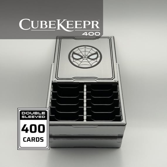 SPM - CubeKeepr™ 400 Box - Holds 400+ Double Sleeved Cards - Inspired by Marvel's Spider-Man - Cube Storage Box