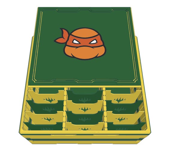 TMNT - CubeKeepr™ 900 Box - Holds 900+ Double Sleeved Cards - MTG Teenage Mutant Ninja Turtles Cube Storage Box