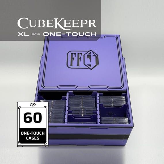 Final Fantasy - CubeKeepr™XL for One-Touch Cases – Holds 57 One-Touch 35pt Card Cases - FF MTG Cube Storage Box