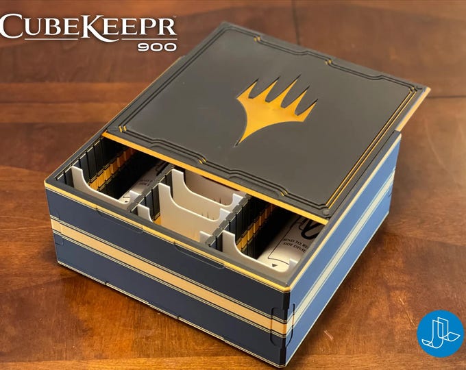 Magic the Gathering CubeKeepr™: Holds 900 Double Sleeved Cards, Includes 12 Dividers, Card Storage Box