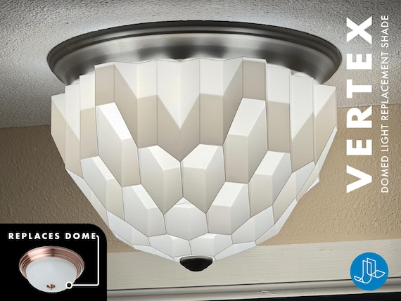 VERTEX Domed Ceiling Light Replacement Shade: Mid-Century Modern Retrofit with no tools