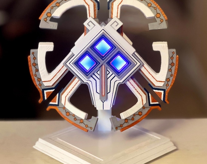 Outer Wilds Nomai Mask Replica: 3D Printed with Blue LED Eyes