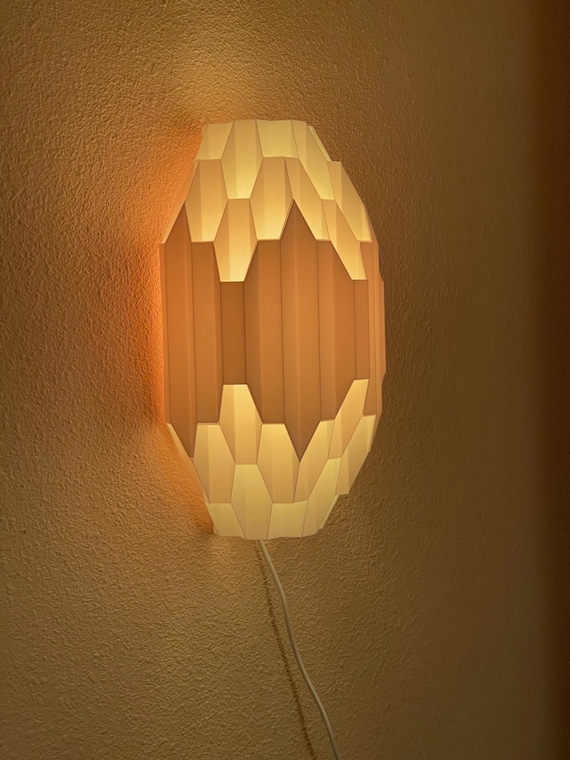 Mid-Century Wall Sconce | Hexagon Crystal Plug-In Lamp with Optional Remote