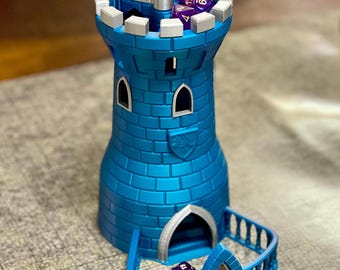 Castle Staircase Dice Tower with customizable colors, Tabletop Gaming Accessory, Unique Gamer Gift, for rolling Dice