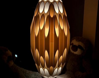 OVOID Mid-Century Statement Piece Lamp, Functional Art and Conversation Piece providing Ambient Light with selectable bulb in Rougier Style