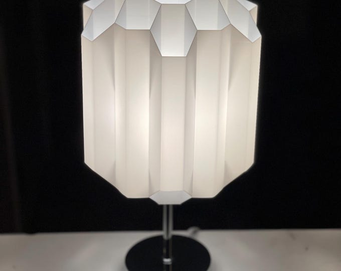 COLUMN Mid-Century Modern Lamp: Uses standard bulbs, Nickel Metal Base