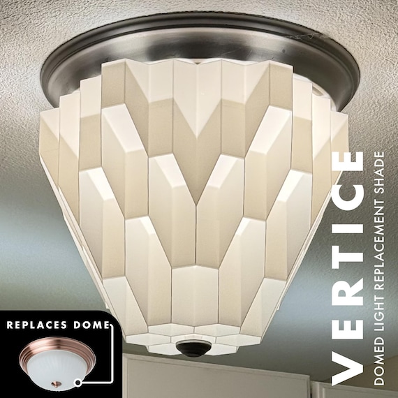 VERTICE Domed Ceiling Light Replacement Shade: Mid-Century Modern Retrofit with no tools
