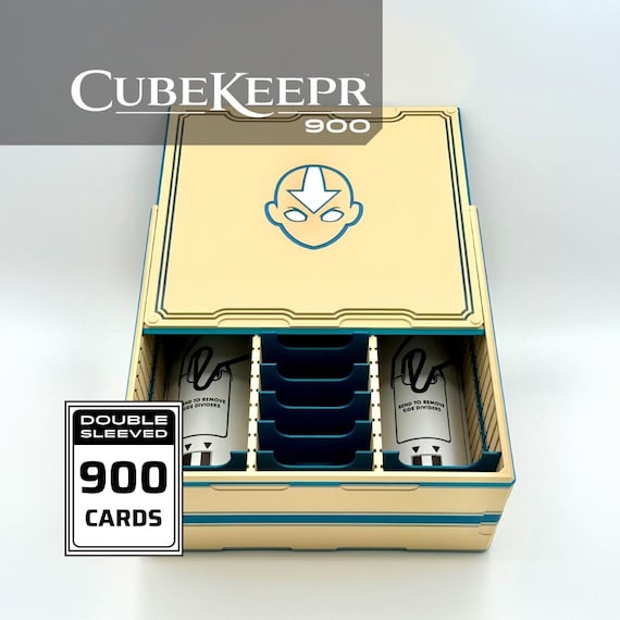 Avatar The Last Airbender MTG CubeKeepr™: Holds 900 Double Sleeved Cards, Includes 12 Dividers, Card Storage Box