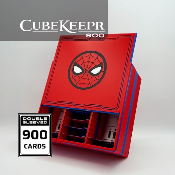 SPM - CubeKeepr™ 900 Box - Holds 900+ Double Sleeved Cards - Inspired by Marvel's Spider-Man - Cube Storage Box