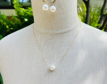 Edison Pearl Necklace Fresh Water Pearl Layering Necklace 30th Anniversary June Birthstone Bridesmaid Gift for her Gift for Mom