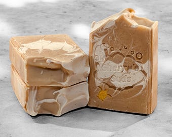 Oatmeal Milk and Honey Fragranced Handmade Exfoliating Soap Handmade Soap Moisturizing Soap Oatmeal Soap Face Bar Gentle Soap Face and Body