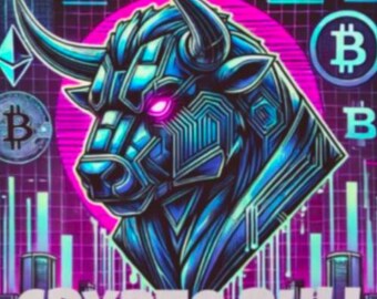 Adhesivo de vinilo troquelado Crypto Bull