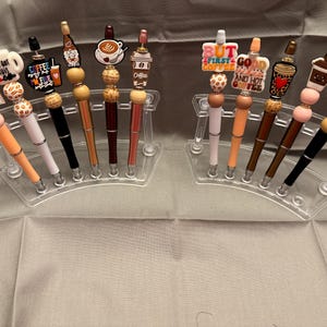 Quirky Coffee-Inspired Beaded Pen - Unique Gift for Java Junkies| Coffee Lovers| Coffee Beaded Pens| Beaded Pens| Coffee Themed Pens