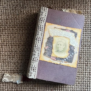 Alice&#39;s Junk Journal - Handmade Vintage Junk Journal - Altered book junk journal