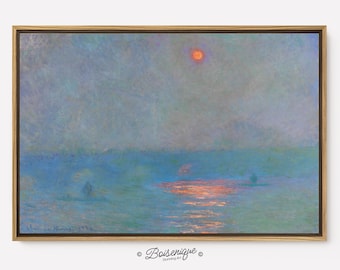 Lienzo enmarcado de Claude Monet: Puente de Waterloo, Arte impresionista