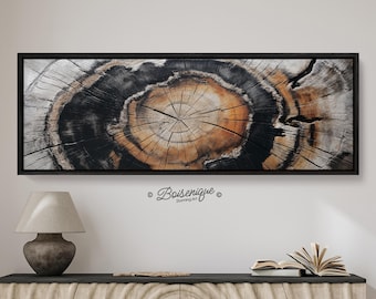 Panoramic Tree Ring Canvas Print: Modern Farmhouse Wall Art