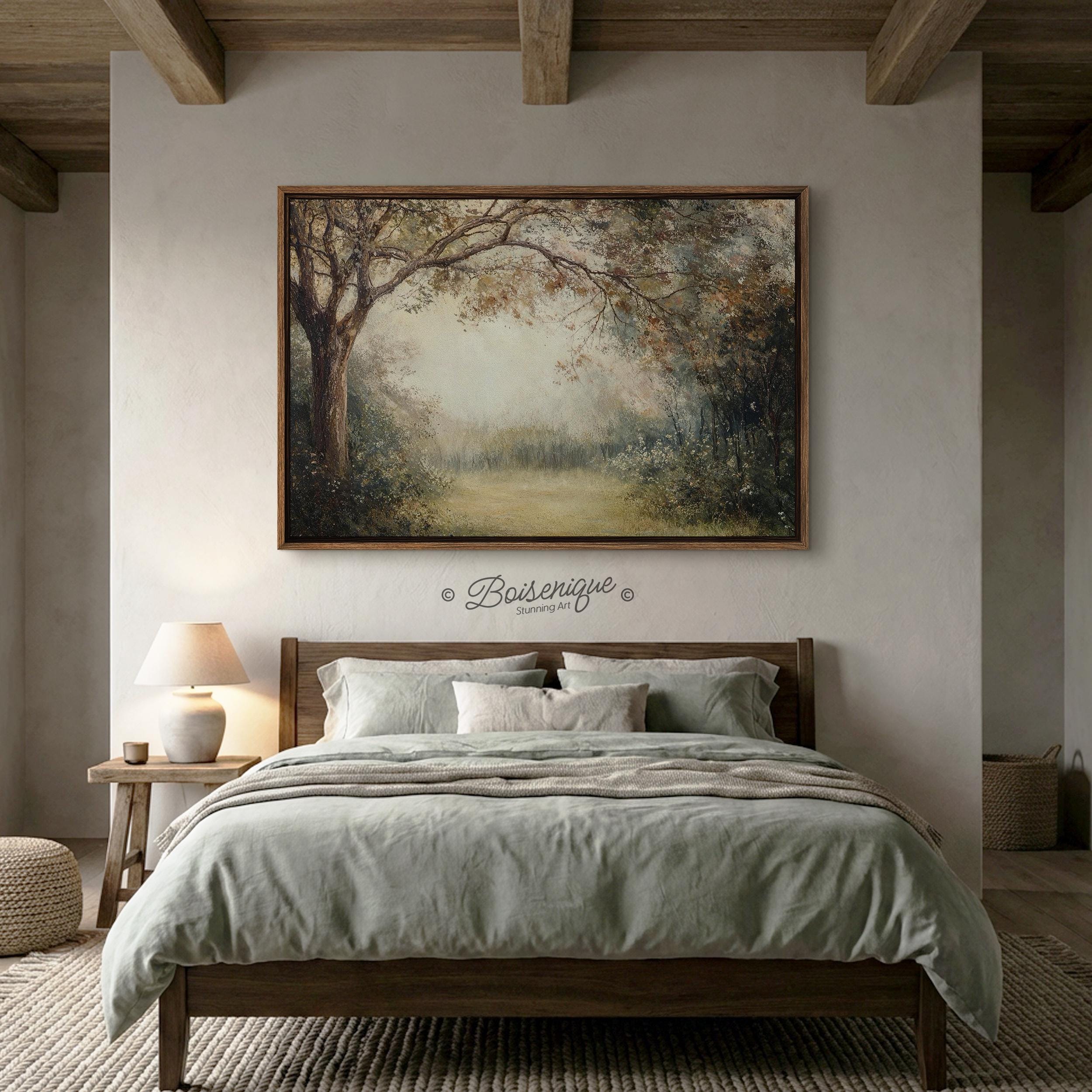 Rustic Large Print Rustic Tree Print | Vintage Woodland Landscape for Cozy Wall Decor - Etsy