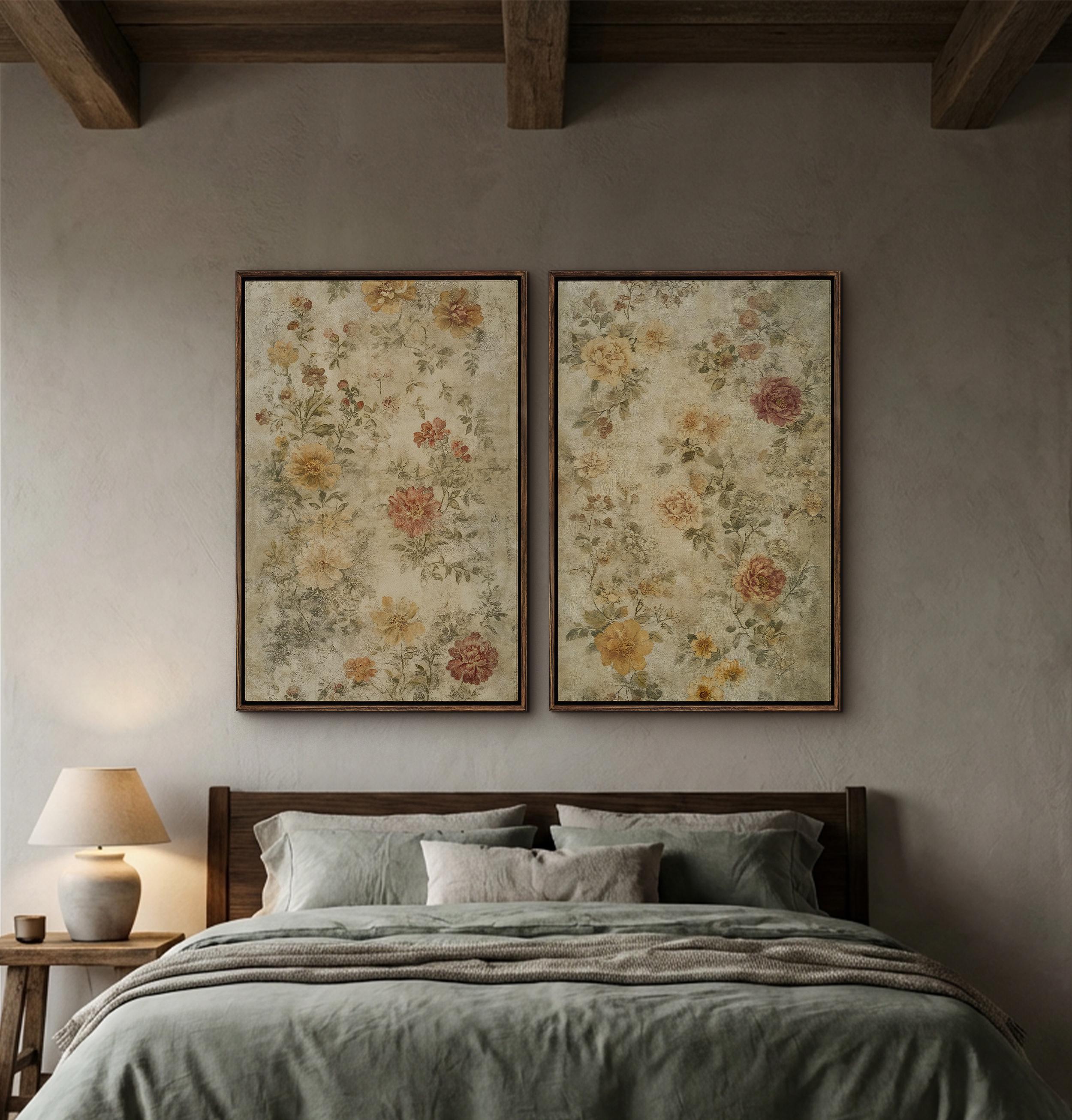 2 Panel of Wildflowers Field Landscape Wall Art | Framed Canvas Print ...