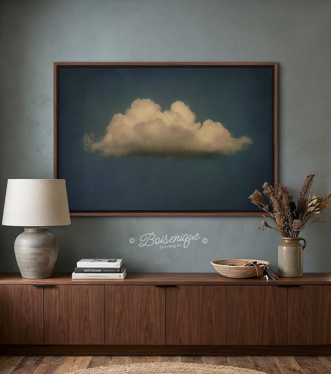 Framed Moody Cloud Canvas Print | Aesthetic Wall Art for Modern Home