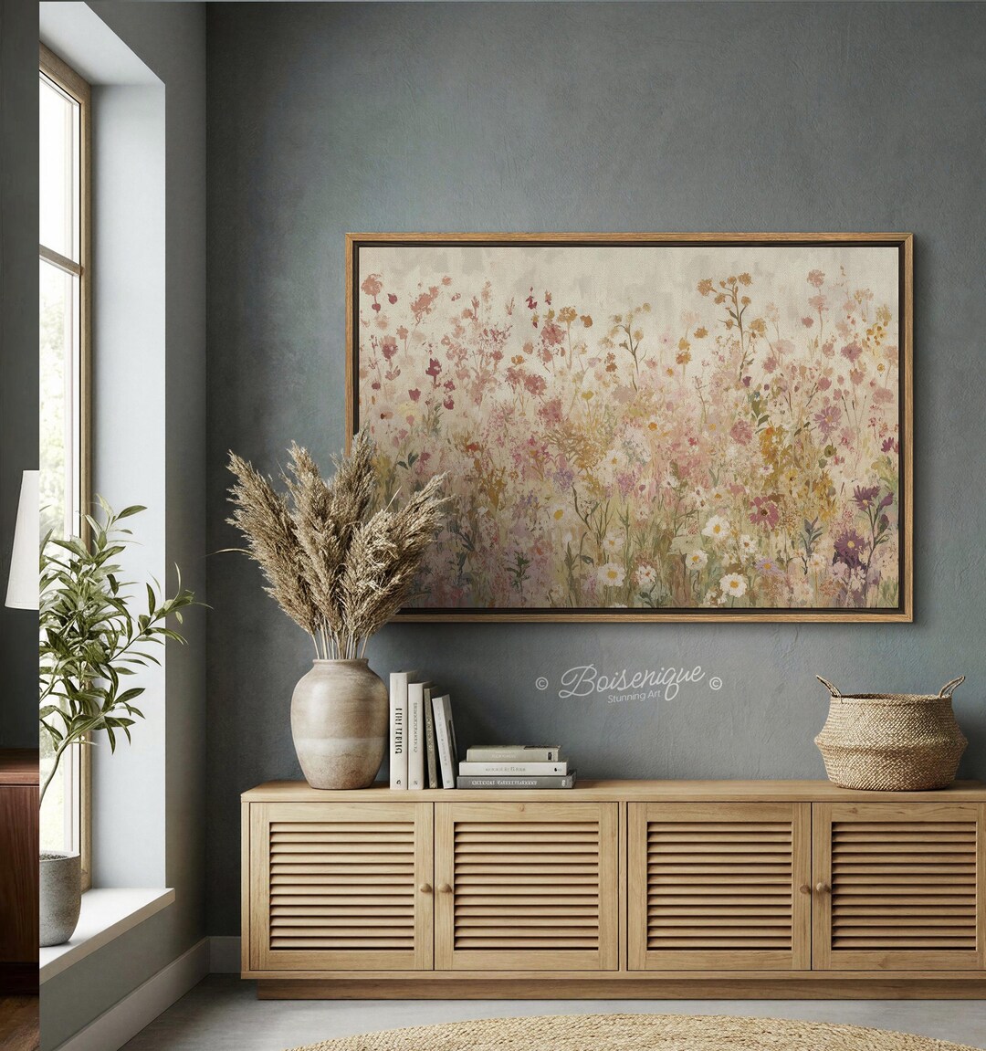 Framed Wildflower Canvas Print: Vintage Botanical Wall Art - Etsy