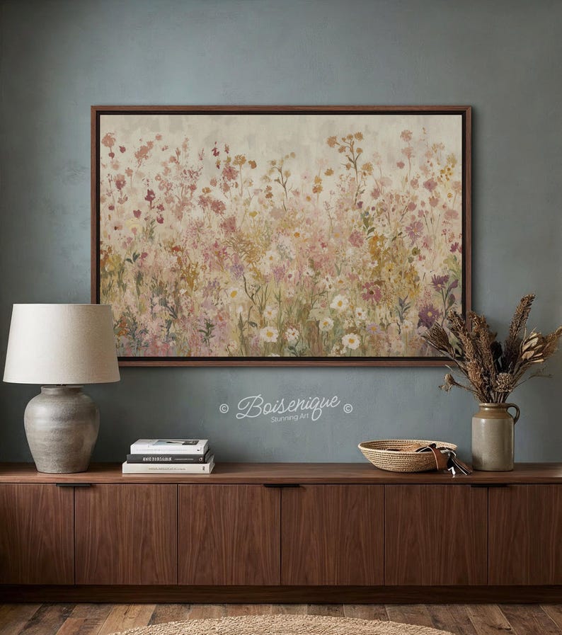 Framed Wildflower Canvas Print: Vintage Botanical Wall Art - Etsy
