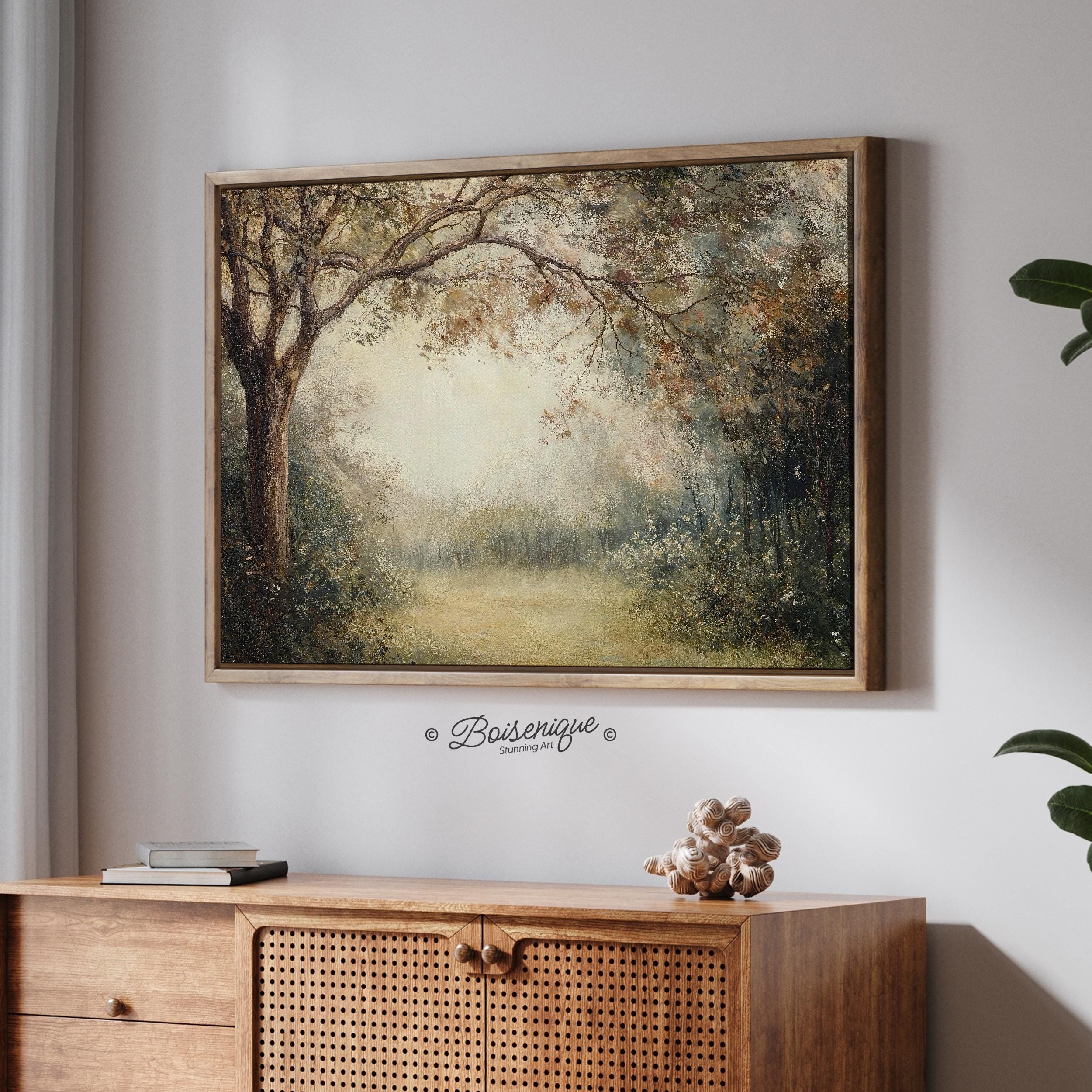 Rustic Tree Images Rustic Tree Print | Vintage Woodland Landscape for Cozy Wall Decor - Etsy
