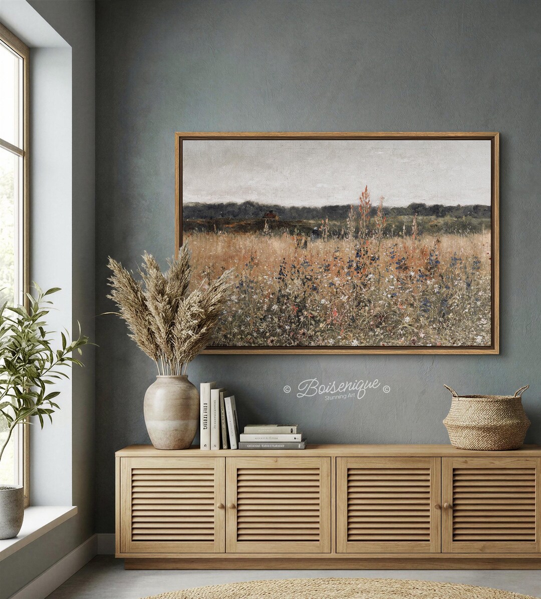 Wildflower Field Canvas Print | Framed Landscape Wall Art - Etsy