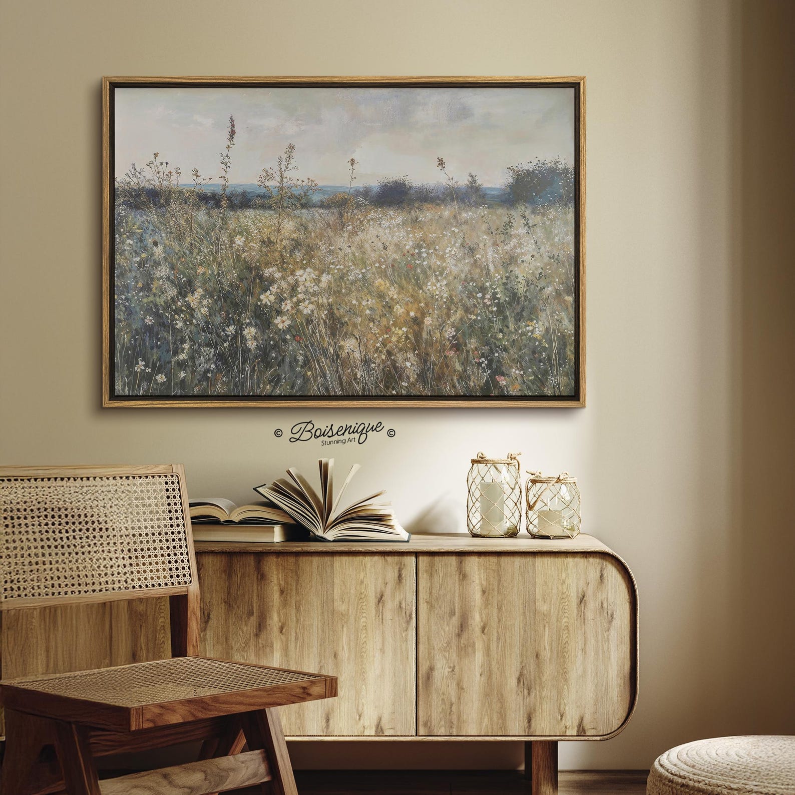 Wildflower Field Canvas Print: Framed Spring Meadow Wall Art - Etsy